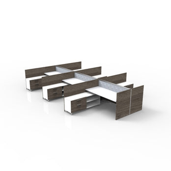 Blade 6-Pack Height Adjustable Credenza Stations