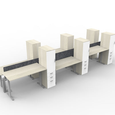 6-Pack Typical Height Adjustable Stations